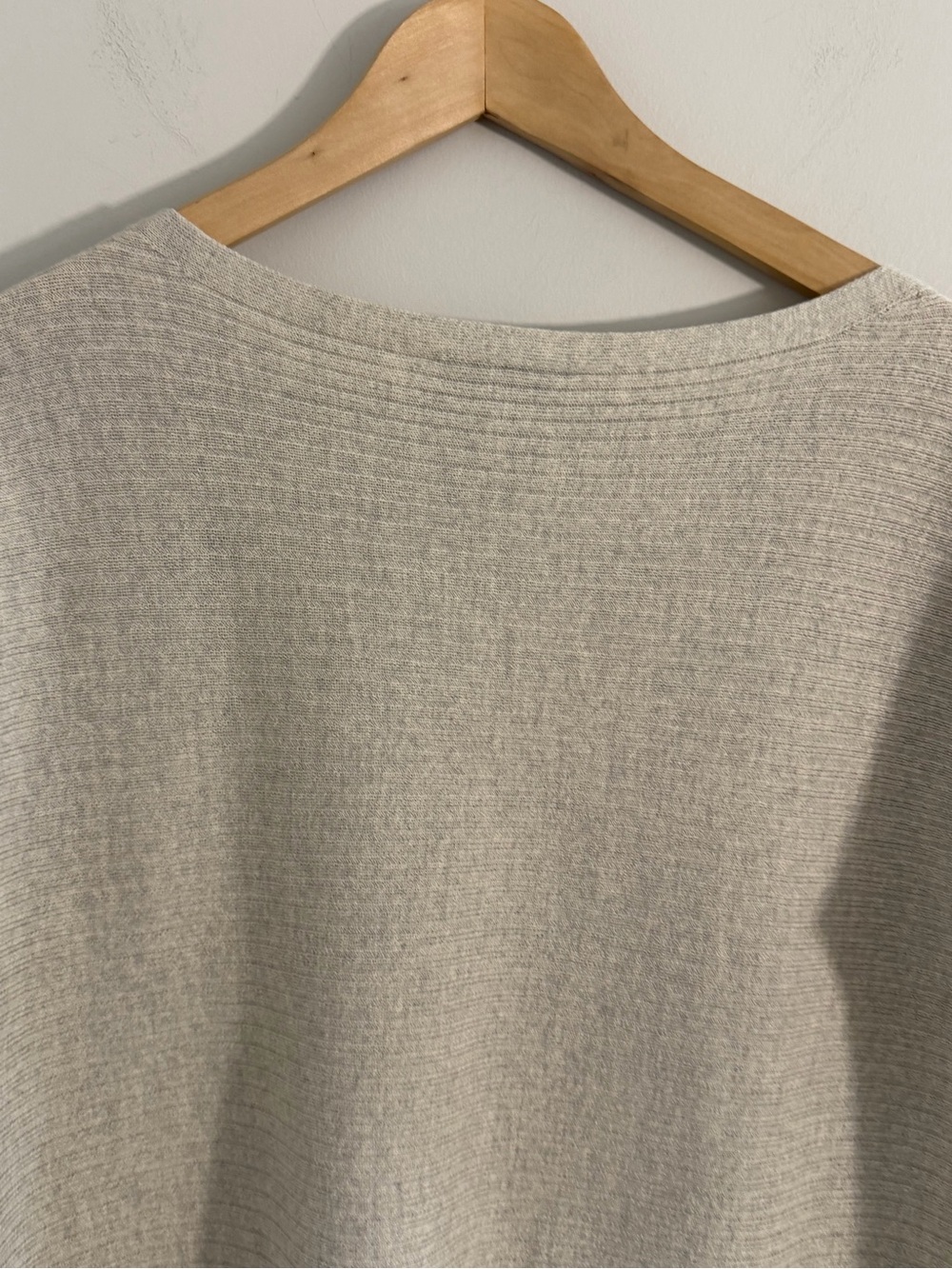 Eileen Fisher 100% Wool Seeater Womens M Beige Dolman Ribbed Pullover Minimalist - Picture 8 of 9